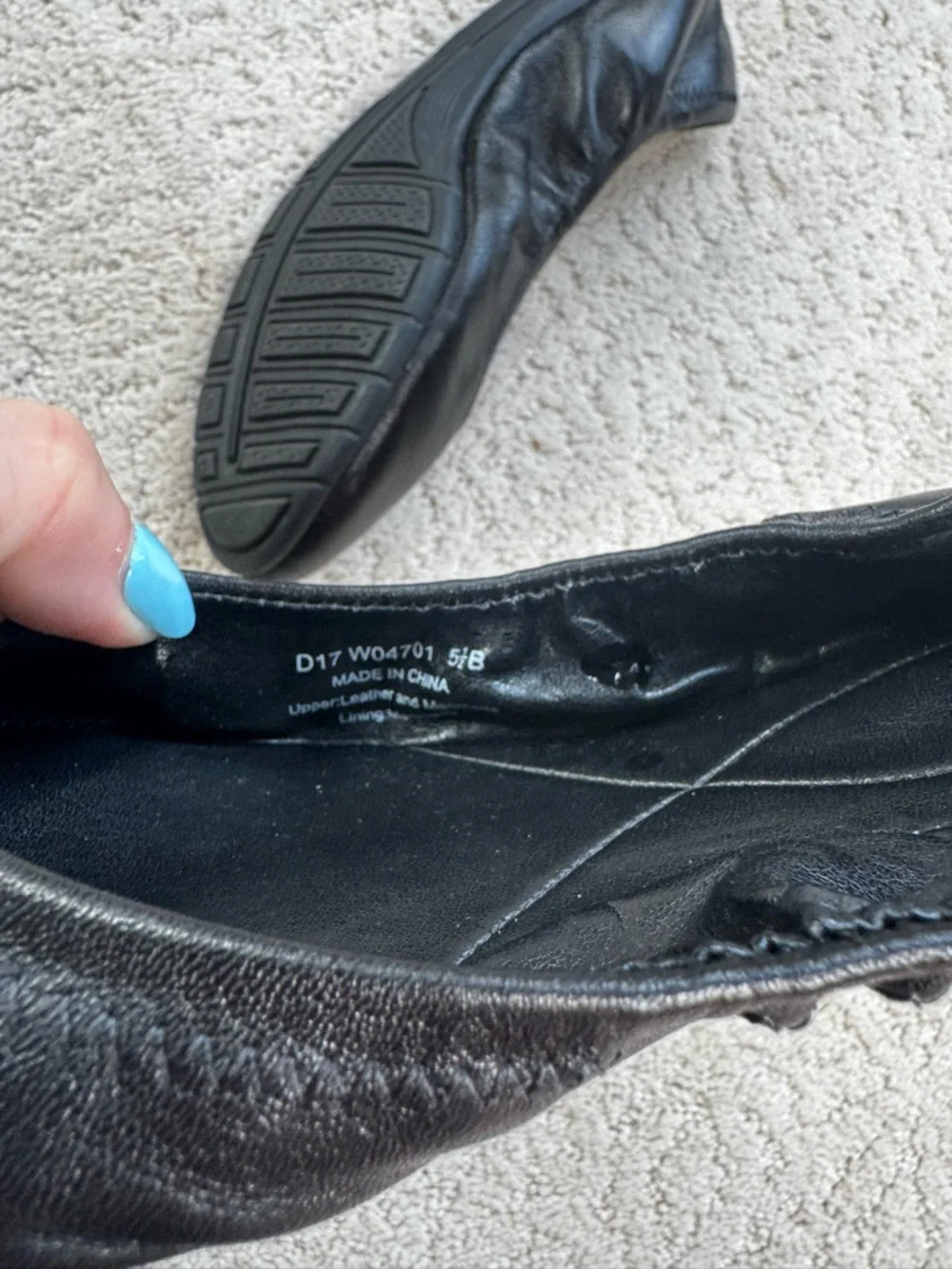 Cole Haan Black Leather Ballet Flats - 5.5 - Picture 3 of 7